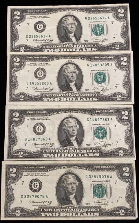 (4) $2 bills