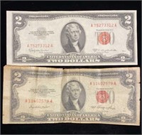 (2) Red Seal $2 bills