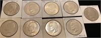 (9) Eisenhower Dollar Coins