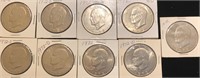 (9) Eisenhower Dollar Coins