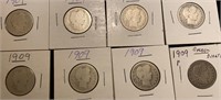 (8) Silver Barber Quarter Coins