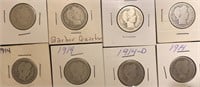 (8) Silver Barber Quarter Coins