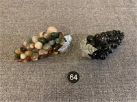 2 Mid Century Semi-Precious Stone Grape Bundles