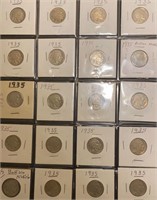 (20) 1935  Buffalo Nickels