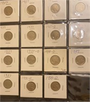 (15) 1937-1938  Buffalo Nickels
