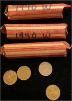 (3) Rolls Plus 4 1940 Wheat Pennies