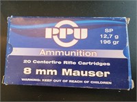 PPU 8 mm Mauser Cartridges.