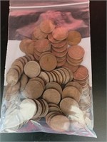 Wheat Pennies. Bag of 100 pulled from large