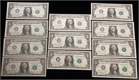 3 sets of sequential $1 bills (11 total)