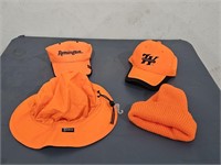 Remington & Winchester 4 hats Hunter's orange