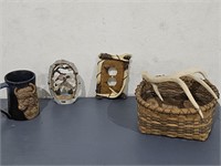 Hunting/Cabin Decor antler basket, switch cover,