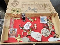Estate costume jewelry found in cigar box w/ o