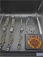Harley-Davidson Wallet, bracelet and other biker