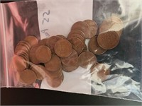 Wheat Pennies. Bag of 55 pulled from large