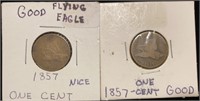 (2) 1857 Flying Eagle Cent