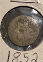 1852 Silver 3-Cent Piece