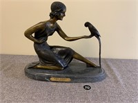 Bronze Sculpture "Woman w Parrot" By Chiparus