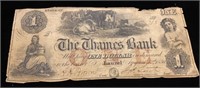 1856 Thames Bank Laurel Indiana $1 note