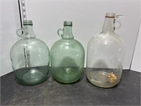 3 glass jugs