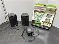 Speakers and bug zapper