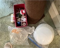 LOT OF CRAFT SUPPLIES AND HANGING METAL