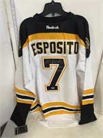Phil Esposito signed Boston Bruins hockey jersey