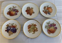 6 -7 1/2" matching fruit themed plates with