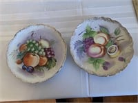 2 matching 8" plates with fruit design
