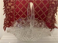 14" lead crystal basket by L.E. Smith
