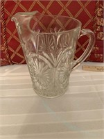 9" Anchor Hocking Medallian Pattern Pitcher with
