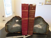 Polished Geode Bookends & 2-Classic Works
