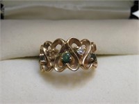 14k Gold, Diamond & Emerald Ring, 3.81 grams