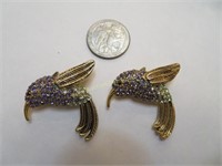Monet, Jeweled Hummingbird Brooches (2)