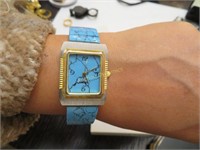 Ladies Wristwatch, Turquoise Face & Band