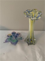 Murano glassware made in Italy flower votive