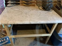 Wood work table with formica top