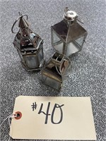 3 MINI LANTERNS METAL WITH GLASS