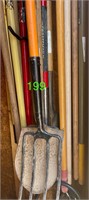 Assorted shovels tools
