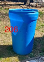 Large plastic blue compost barrel