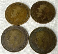 Various Years George One Penny Coins