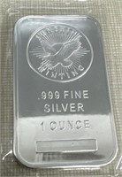 Sunshine Minting  One Ounce Silver Bar