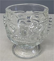 Vintage Clear Glass Tiki 2 Sided Mug