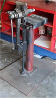 Vintage Metal  Vise on Stand 44"Tall