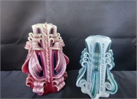 Hand Carved Wax Pillar Candles 70' Resale $15-25