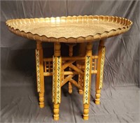 Moroccan-style inlaid wood table