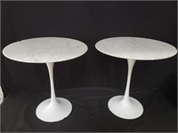 Pair of Mid Century marble top side tables