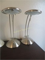 Pair of Chrome Desk / Nightstand Lamps