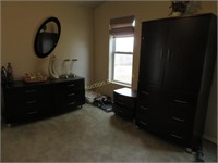 Six Drawer Dresser, Nightstand & Ent. Armoire
