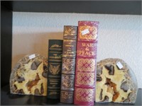 Polished Agate Bookends & Three Must Read Books