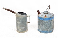 Lot Of 2 Vintage Galvanized Petroleum Cans